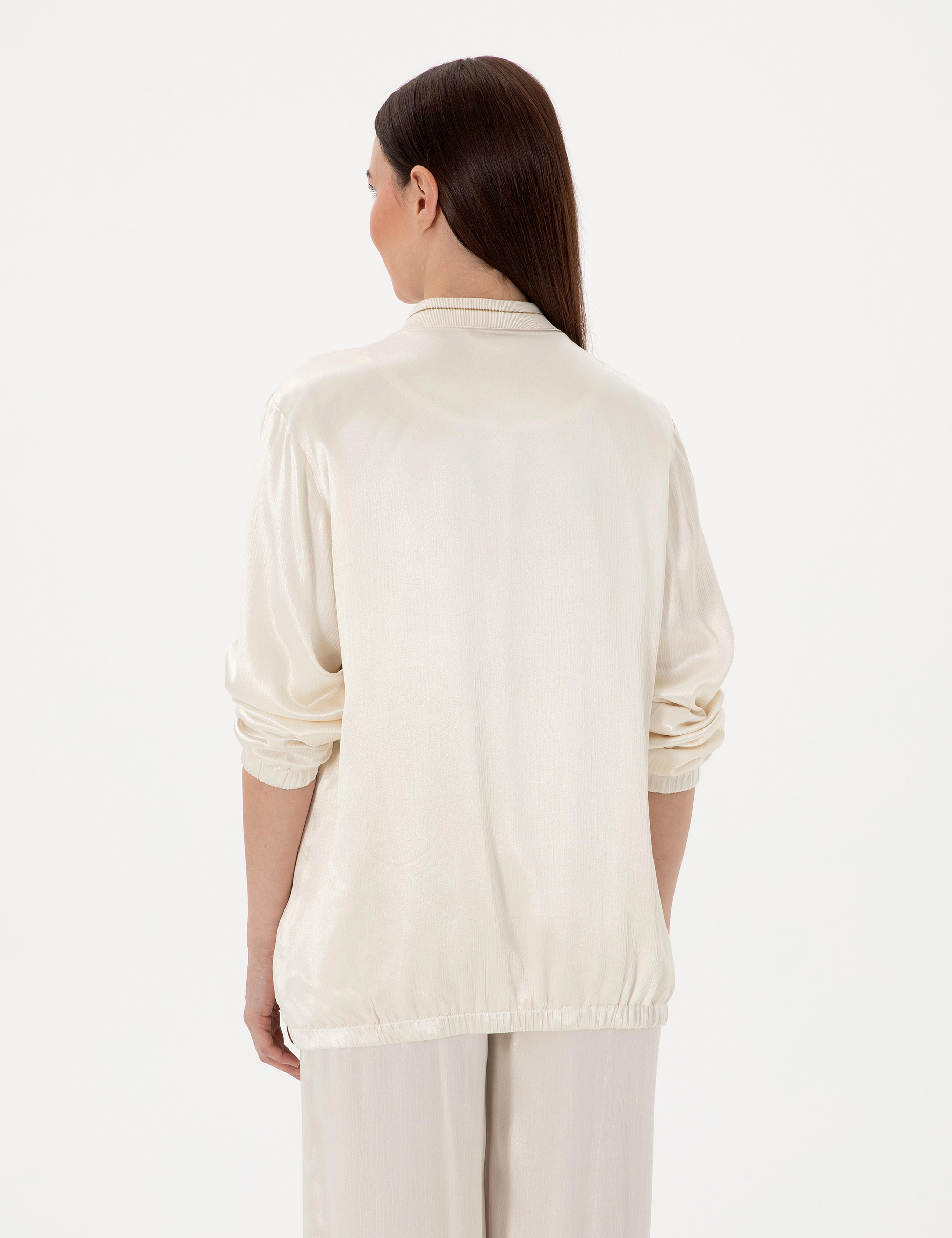 Ekru Comfort Fit Bluz