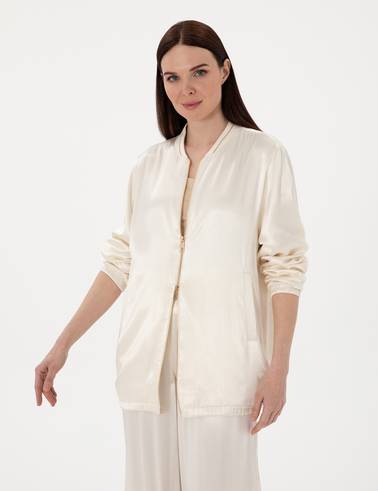 Ekru Comfort Fit Bluz