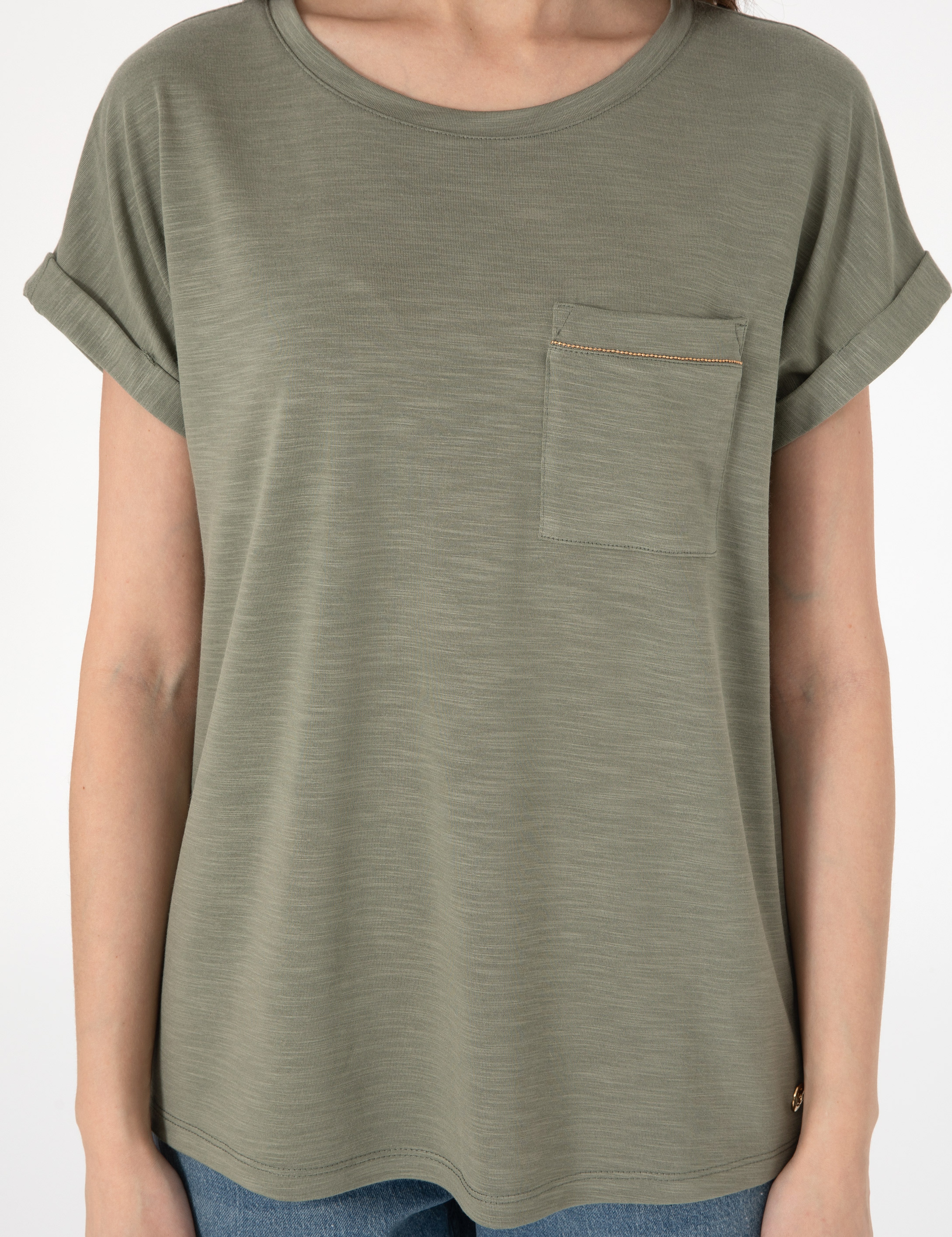 Haki Regular Fit Tişört - Image 6