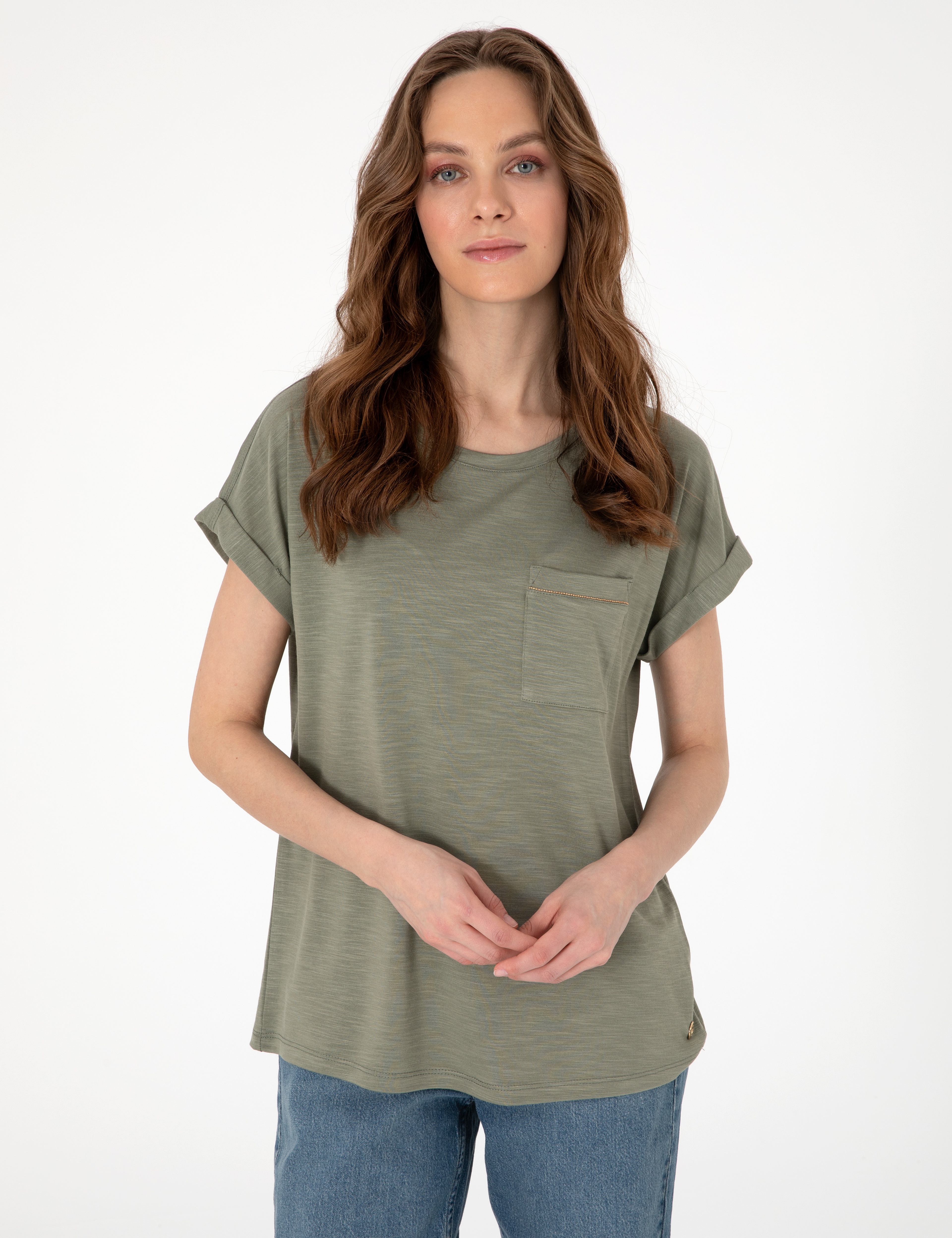Haki Regular Fit Tişört - Image 1