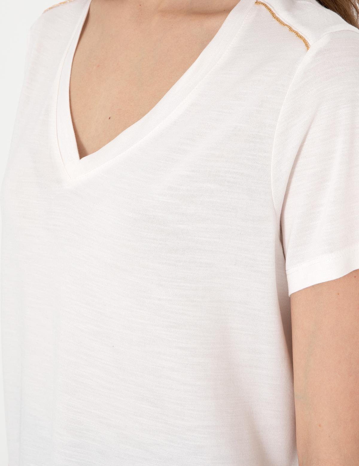 Krem Regular Fit Tişört - 50301461027