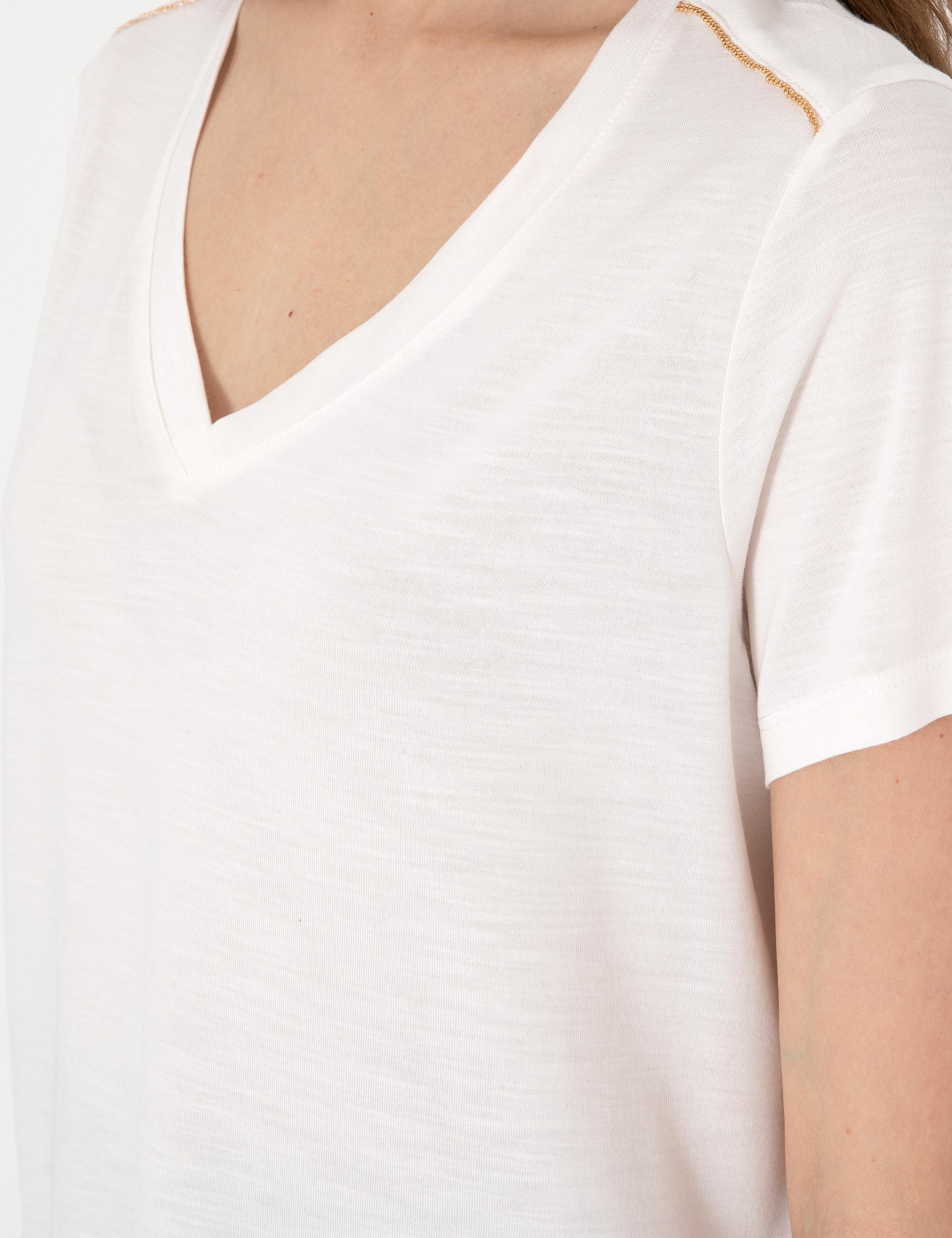 Krem Regular Fit Tişört