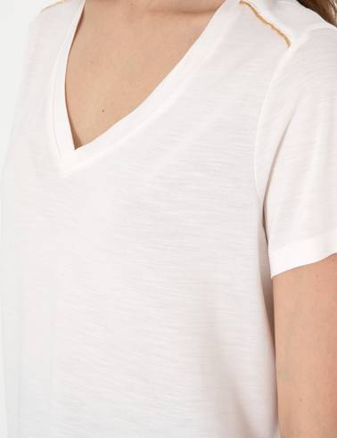 Krem Regular Fit Tişört