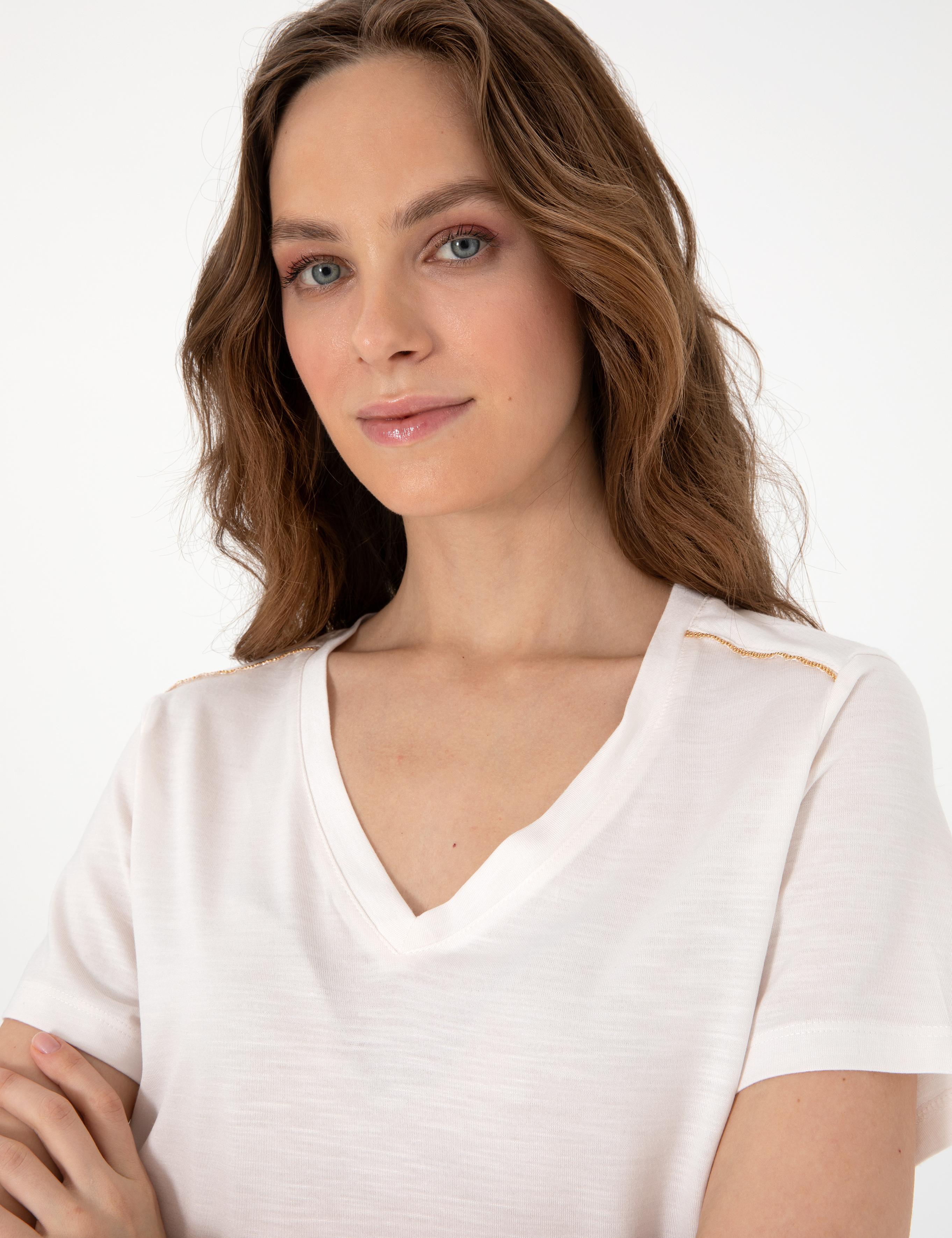 Krem Regular Fit Tişört