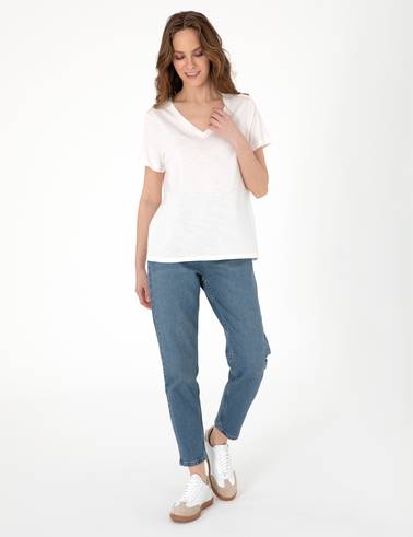 Krem Regular Fit Tişört