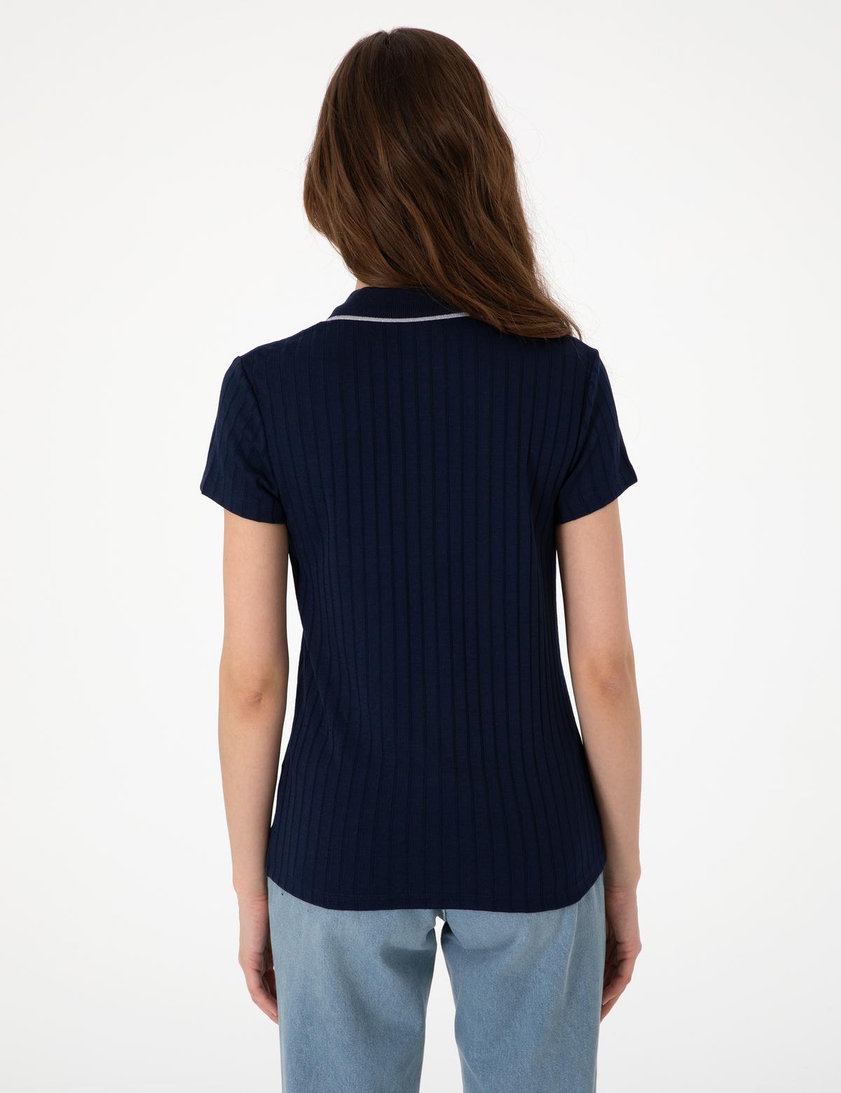 Lacivert Slim Fit Basic Tişört - 50306039057