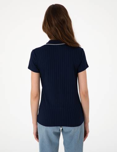 Lacivert Slim Fit Basic Tişört