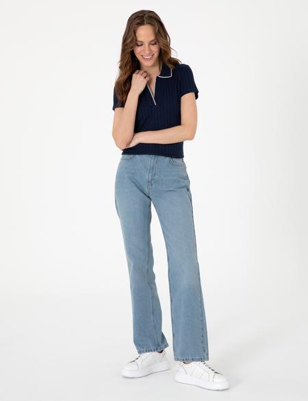 Lacivert Slim Fit Basic Tişört - 50306039057