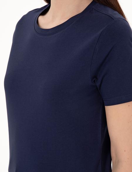 Lacivert Regular Fit Bisiklet Yaka Basic Tişört - 50305766065