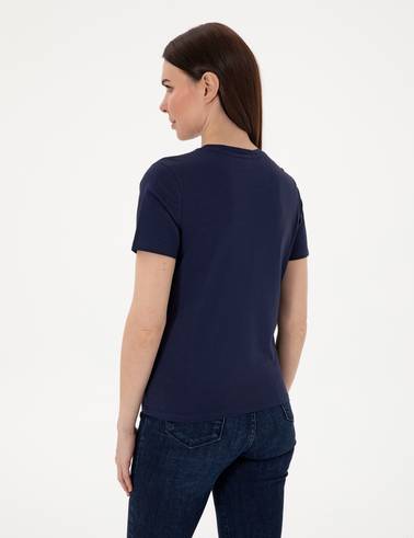Lacivert Regular Fit Bisiklet Yaka Basic Tişört