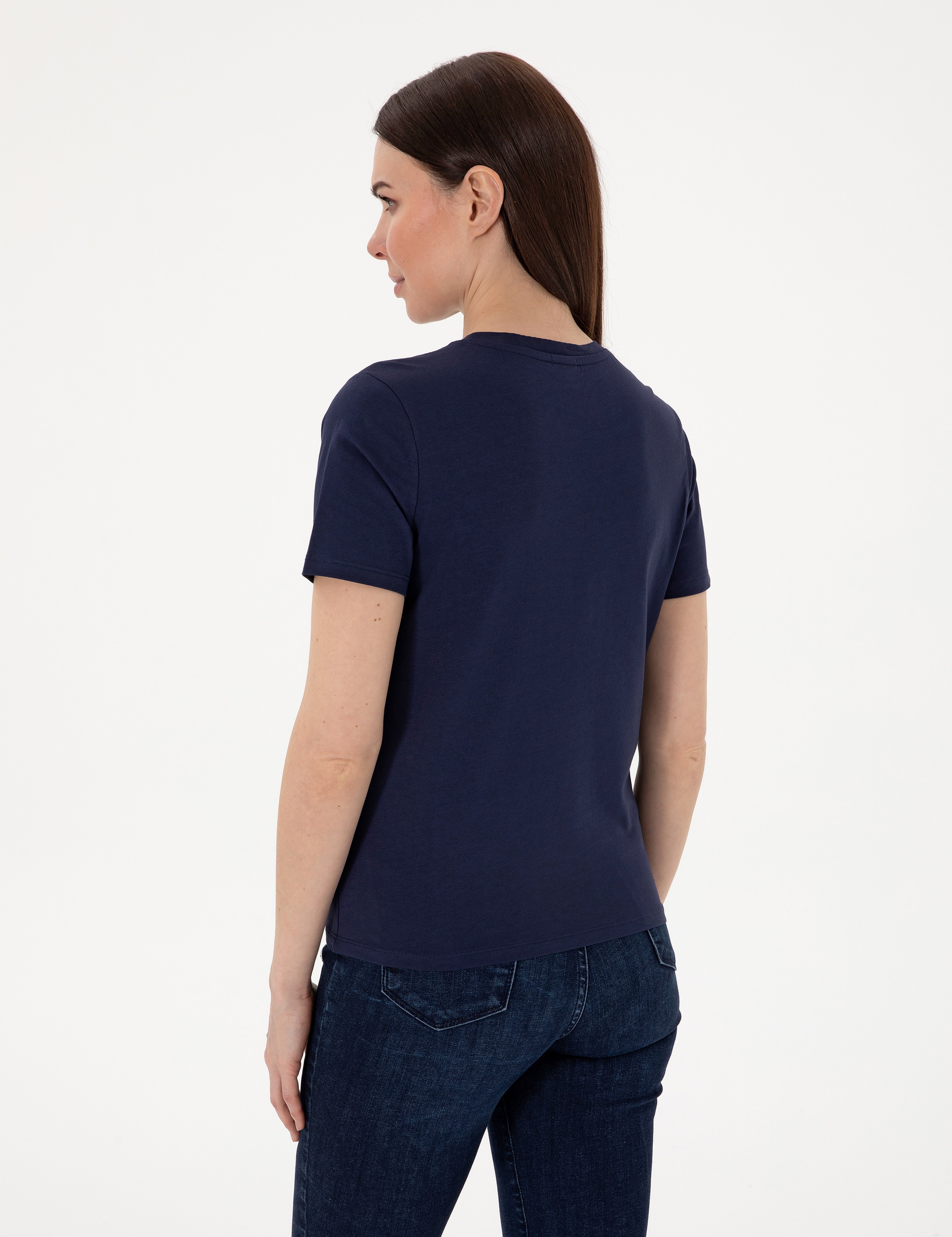 Lacivert Regular Fit Bisiklet Yaka Basic Tişört