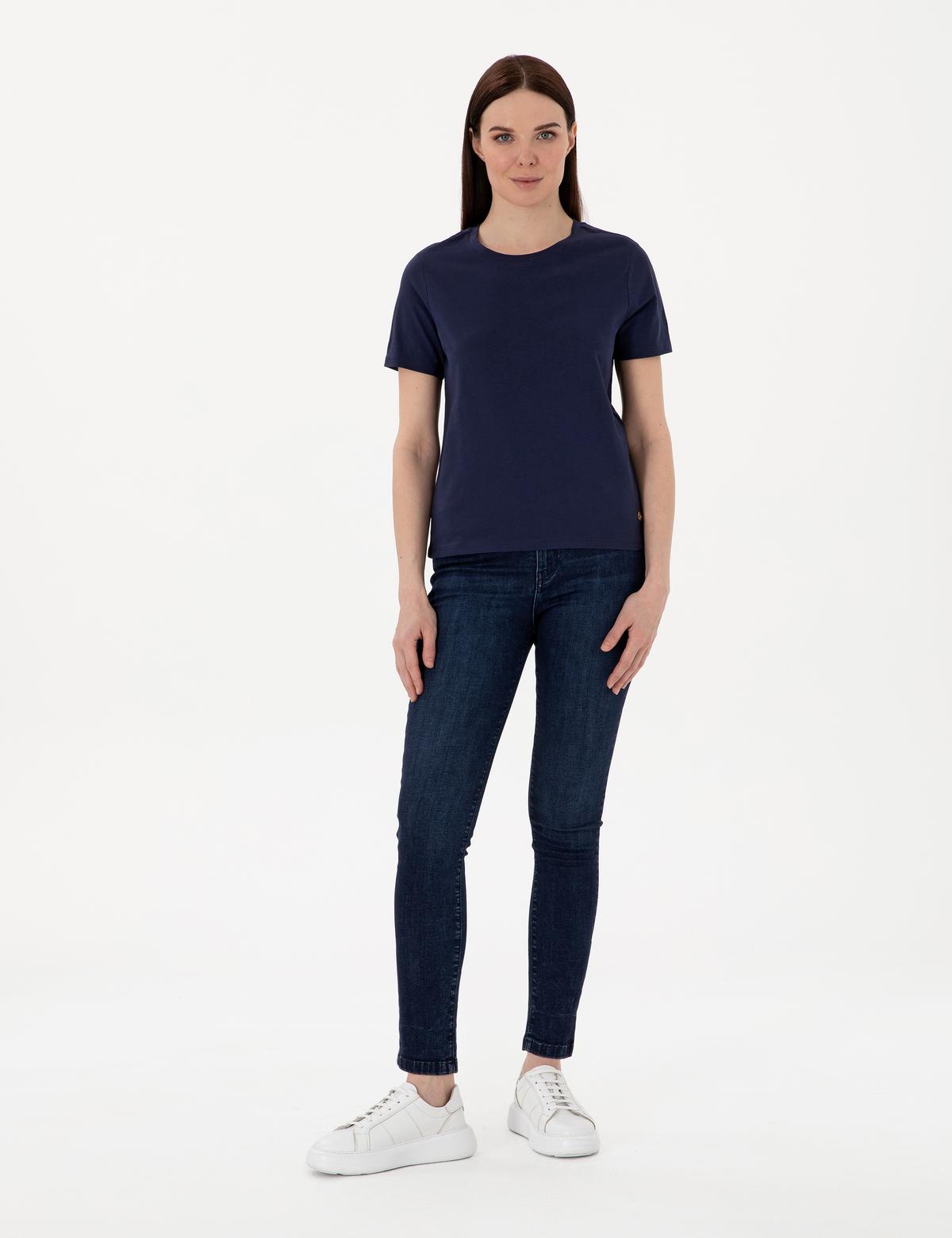 Lacivert Regular Fit Bisiklet Yaka Basic Tişört - 50305766065