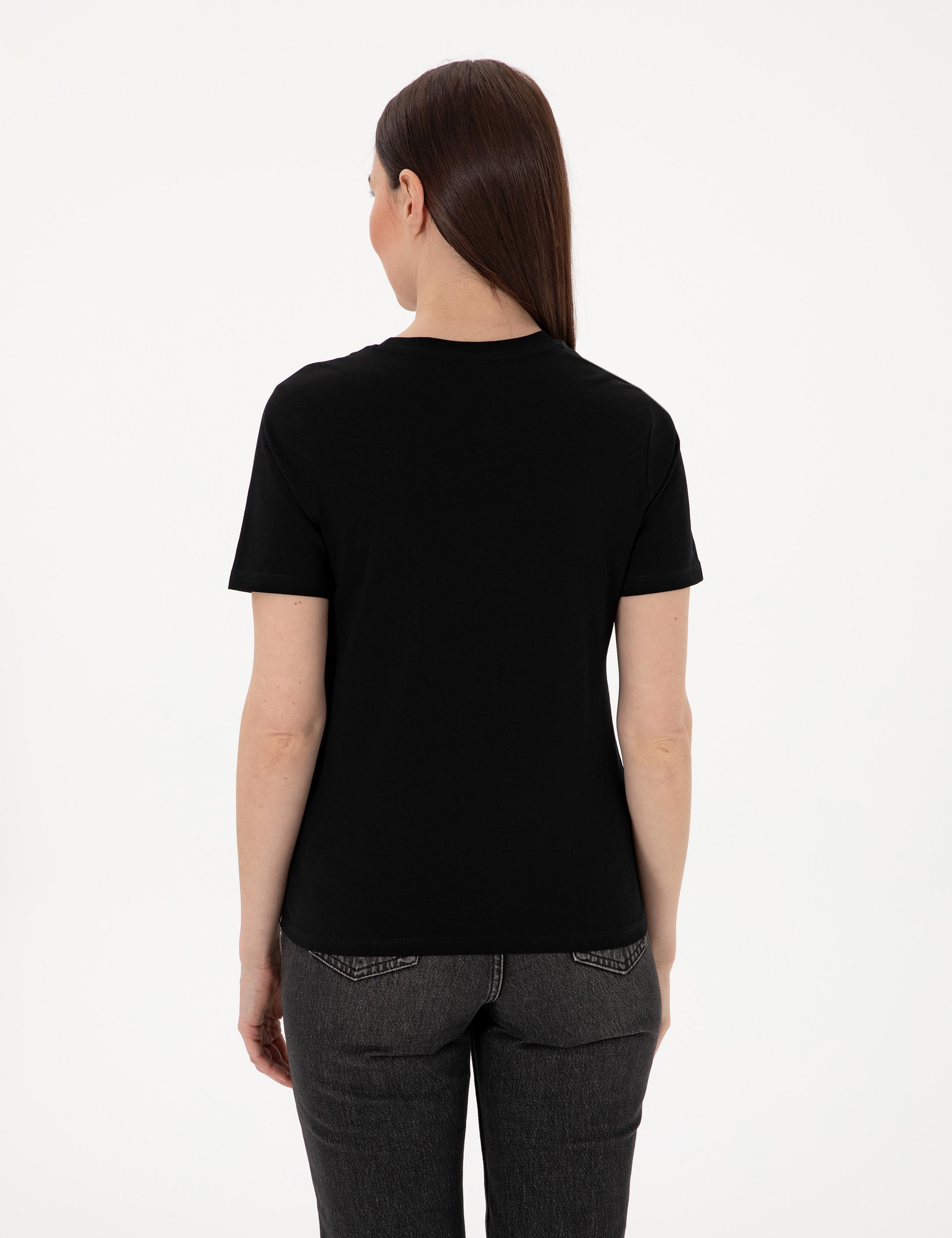 Siyah Regular Fit Bisiklet Yaka Basic Tişört