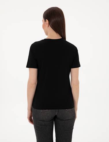 Siyah Regular Fit Bisiklet Yaka Basic Tişört