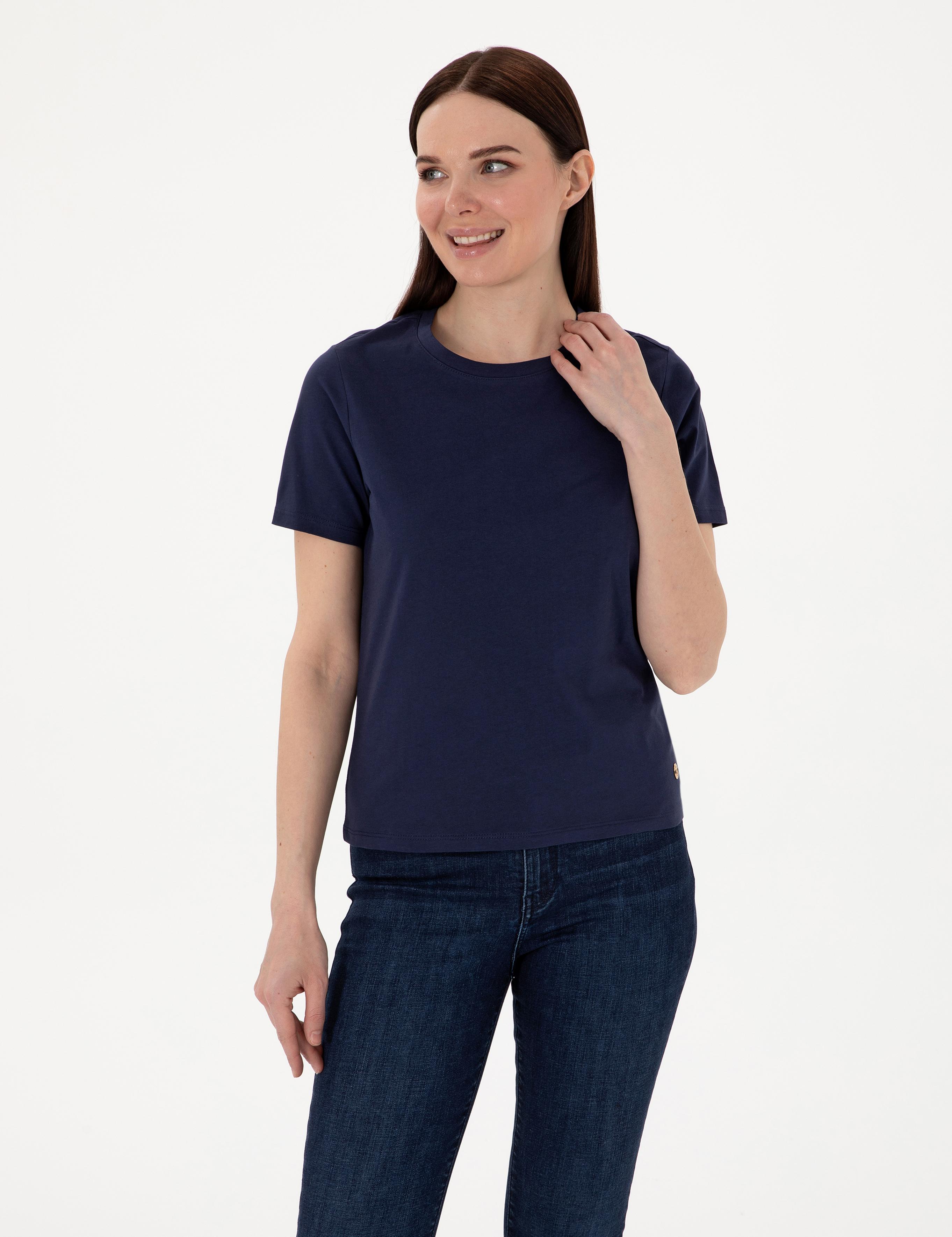 Lacivert Regular Fit Bisiklet Yaka Basic Tişört