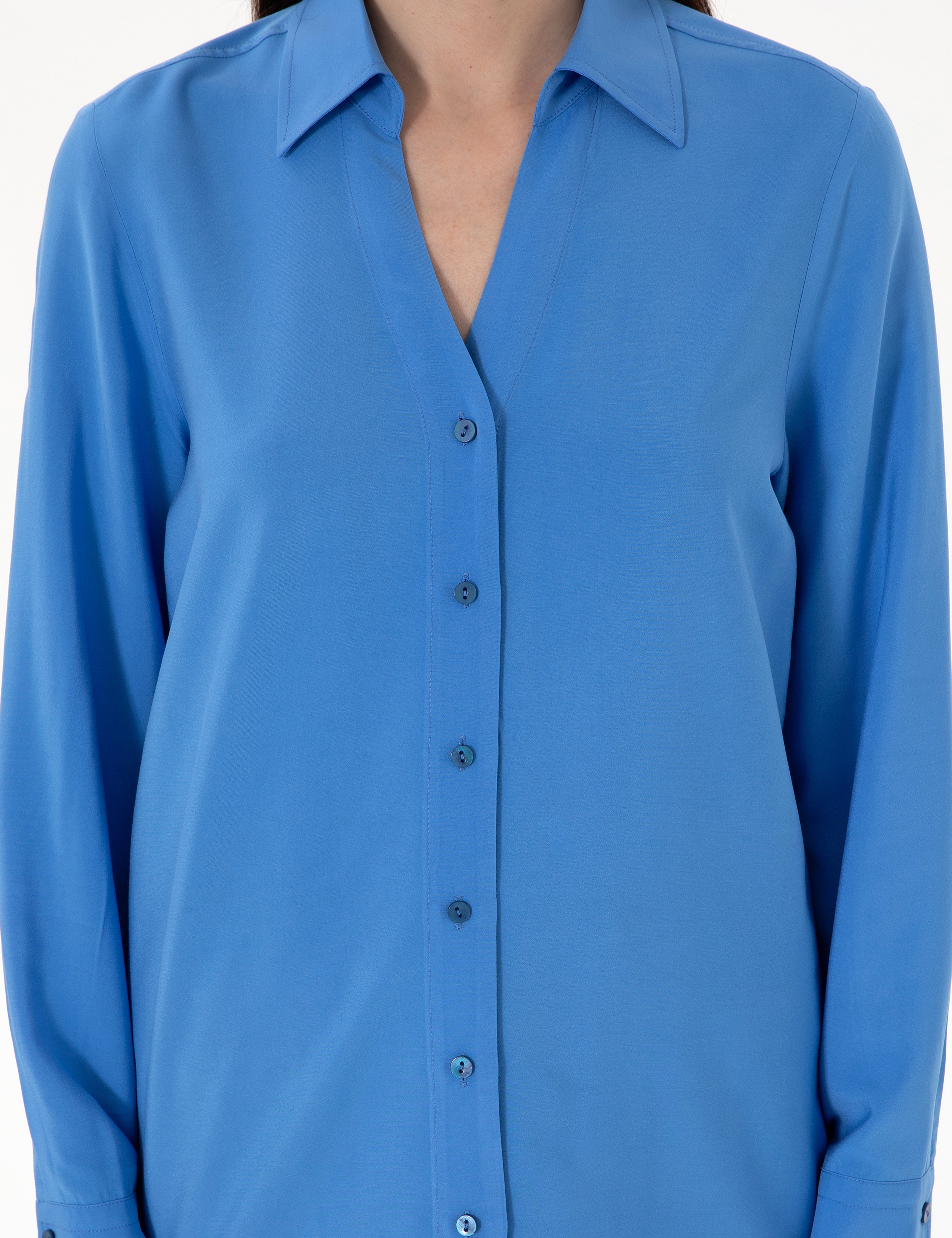 Mavi Comfort Fit Uzun Kollu Gömlek - Image 6