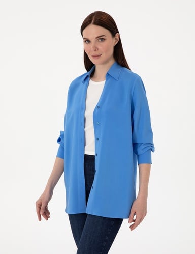 Mavi Comfort Fit Uzun Kollu Gömlek
