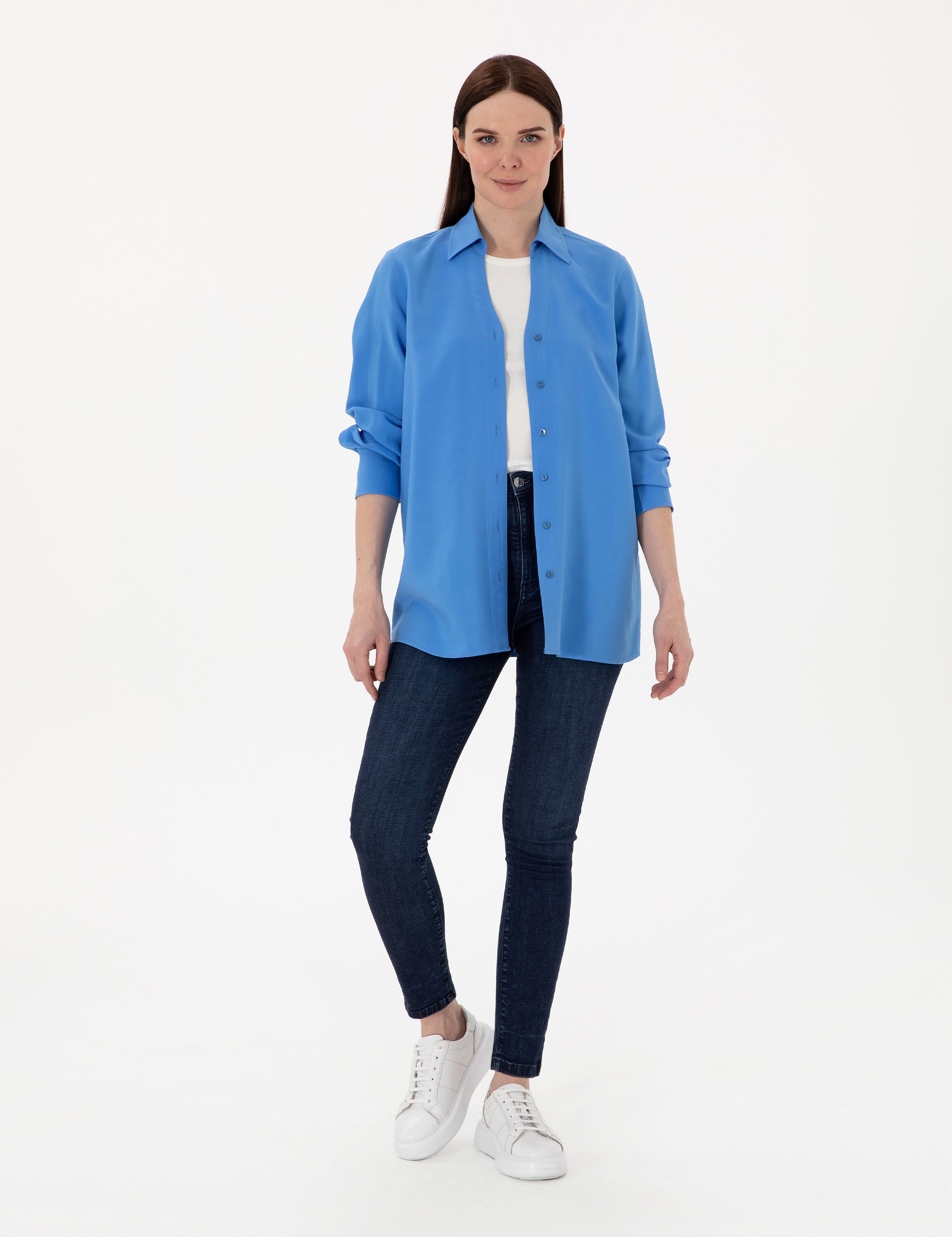 Mavi Comfort Fit Uzun Kollu Gömlek - Image 4