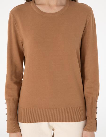 Camel Slim Fit Bisiklet Yaka Basic Kazak - 50290566012