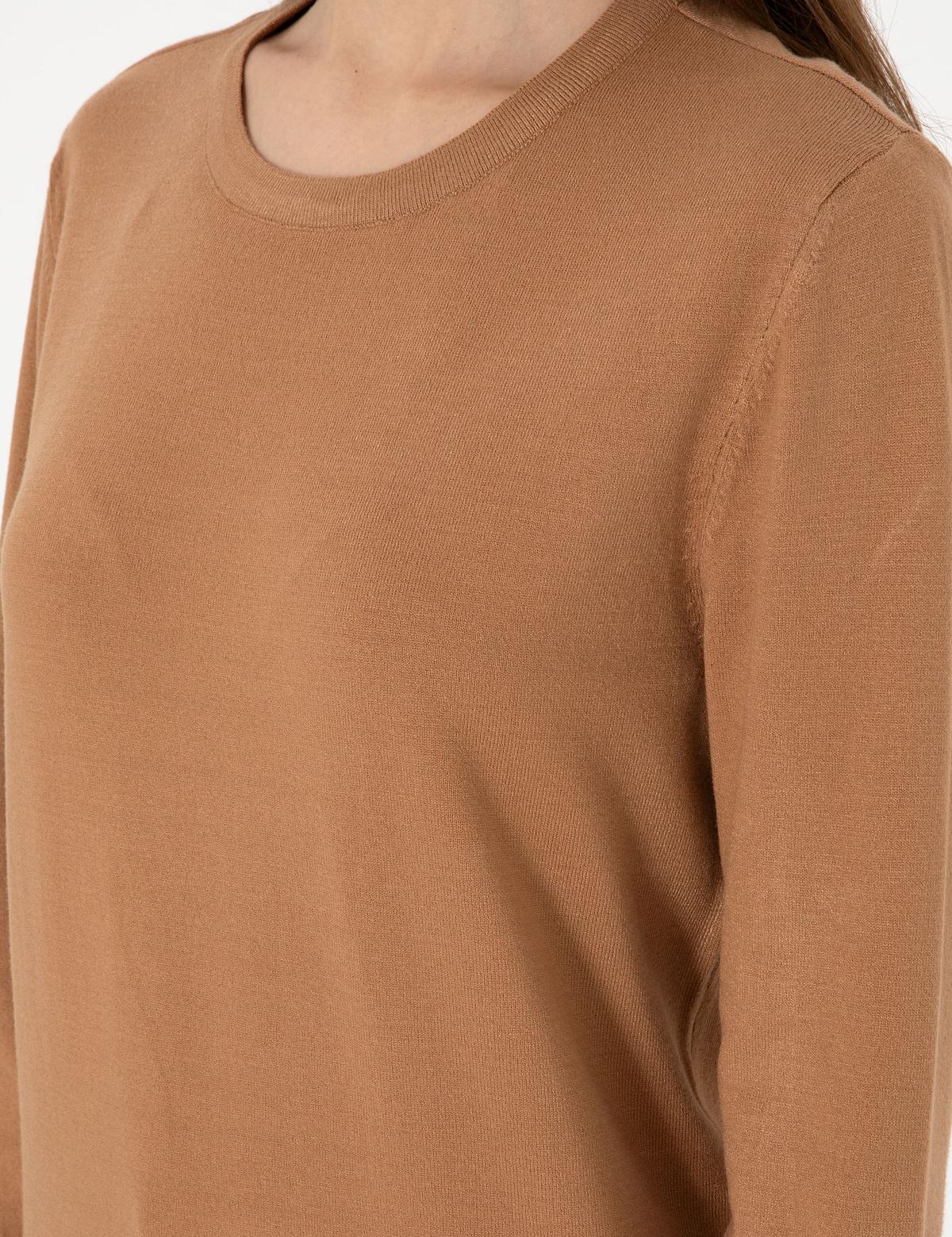 Camel Slim Fit Bisiklet Yaka Basic Kazak - 50290566012