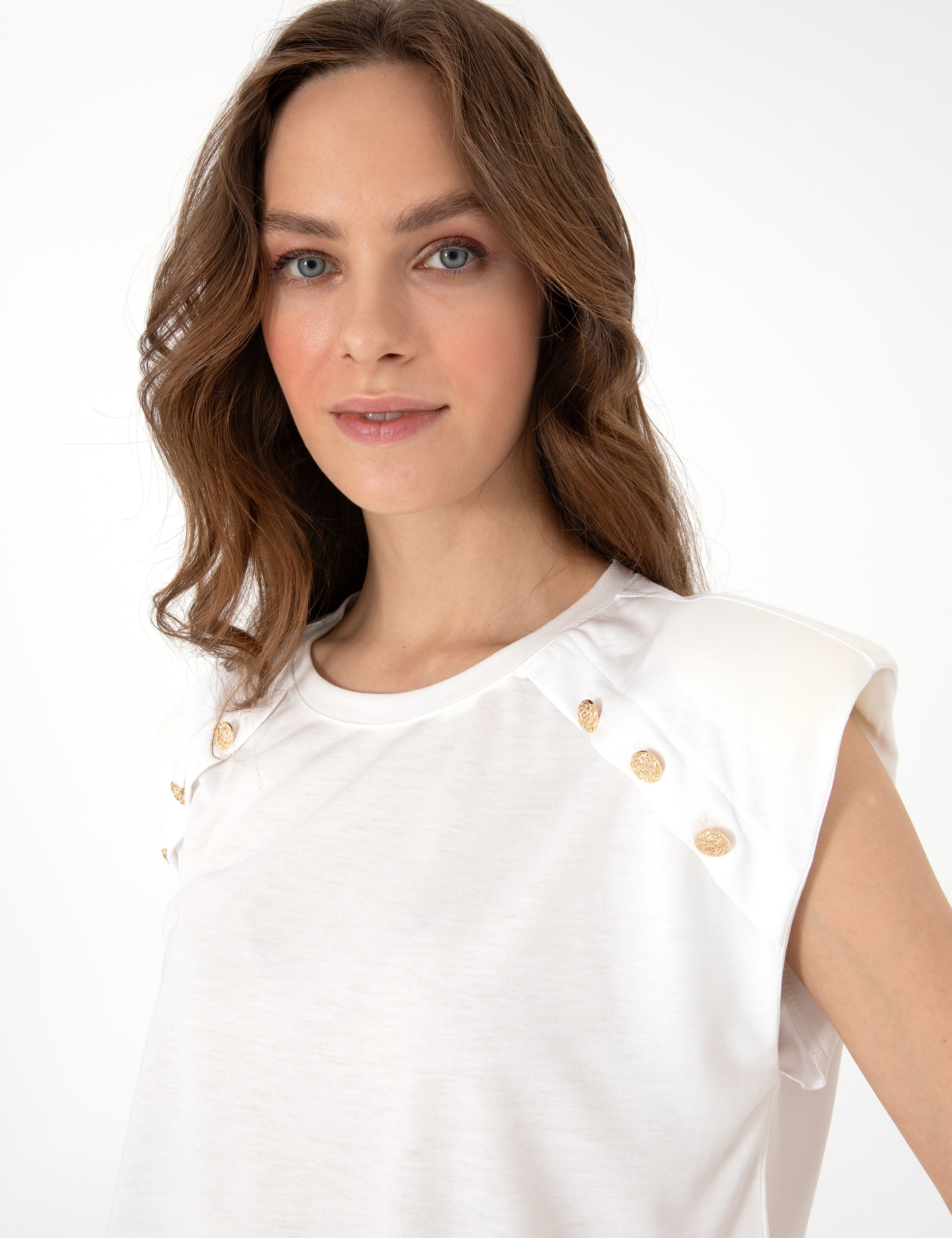 Beyaz Regular Fit Tişört - Image 2