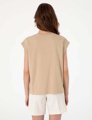 Bej Comfort Fit Tişört