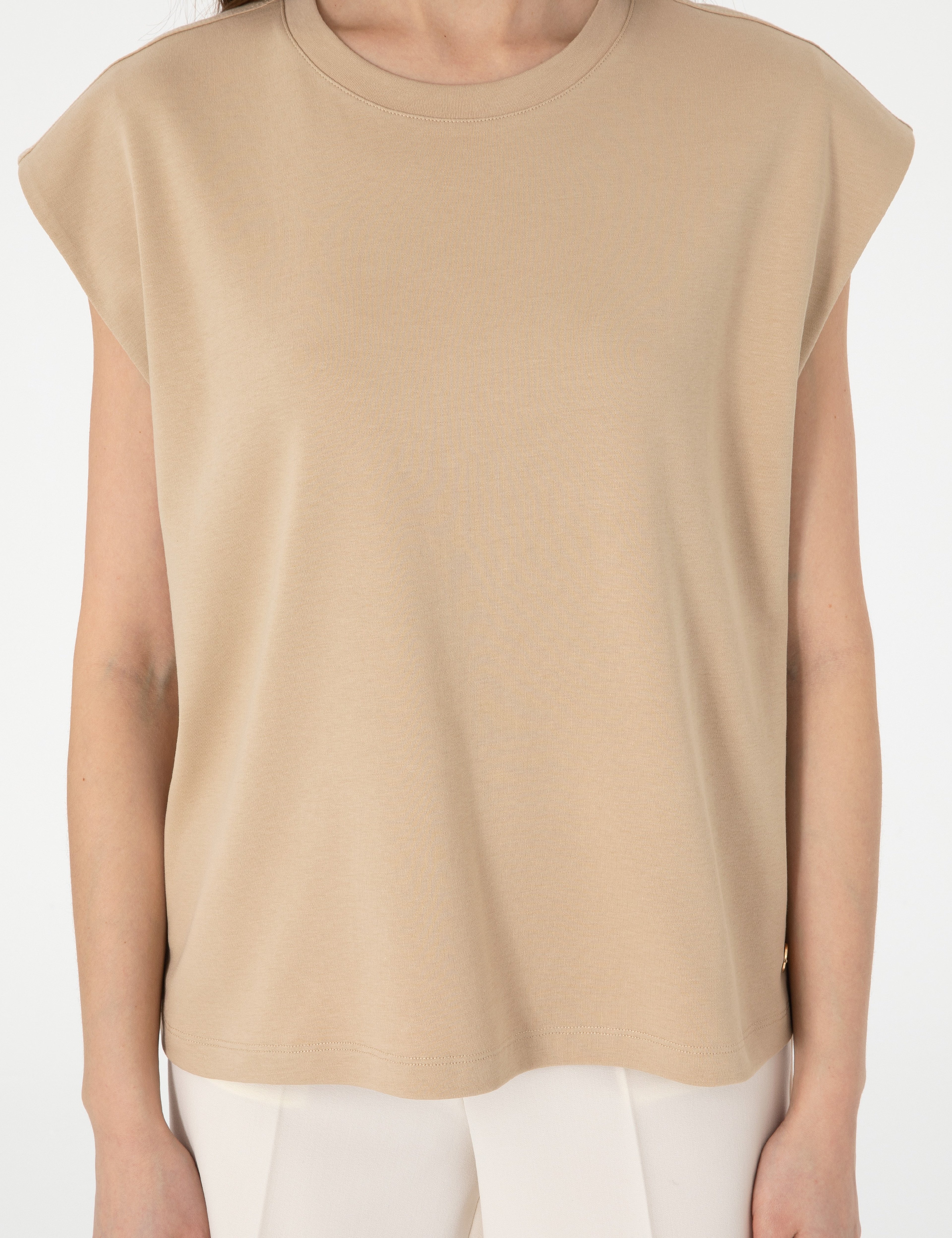 Bej Comfort Fit Tişört - Image 6
