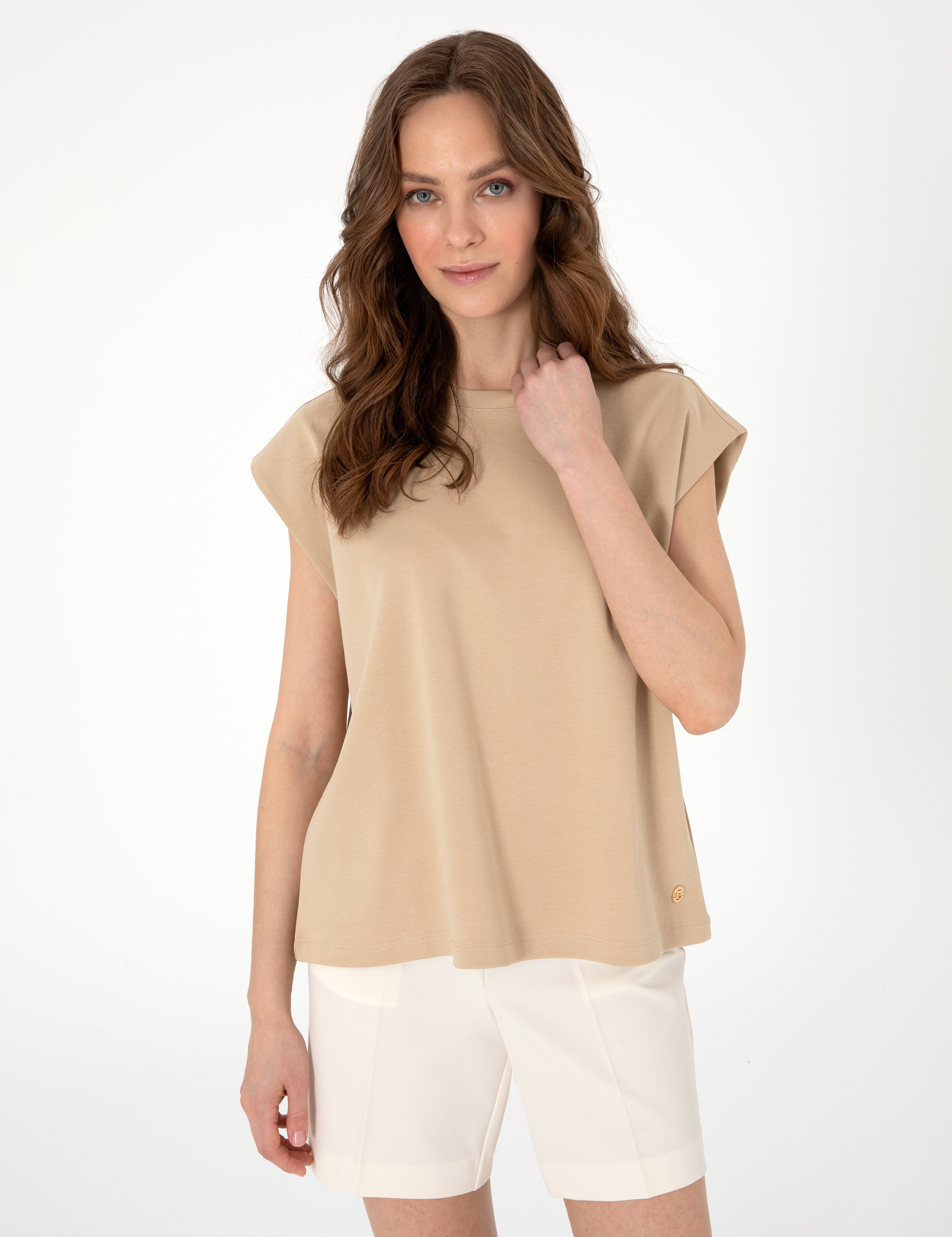 Bej Comfort Fit Tişört - Image 1