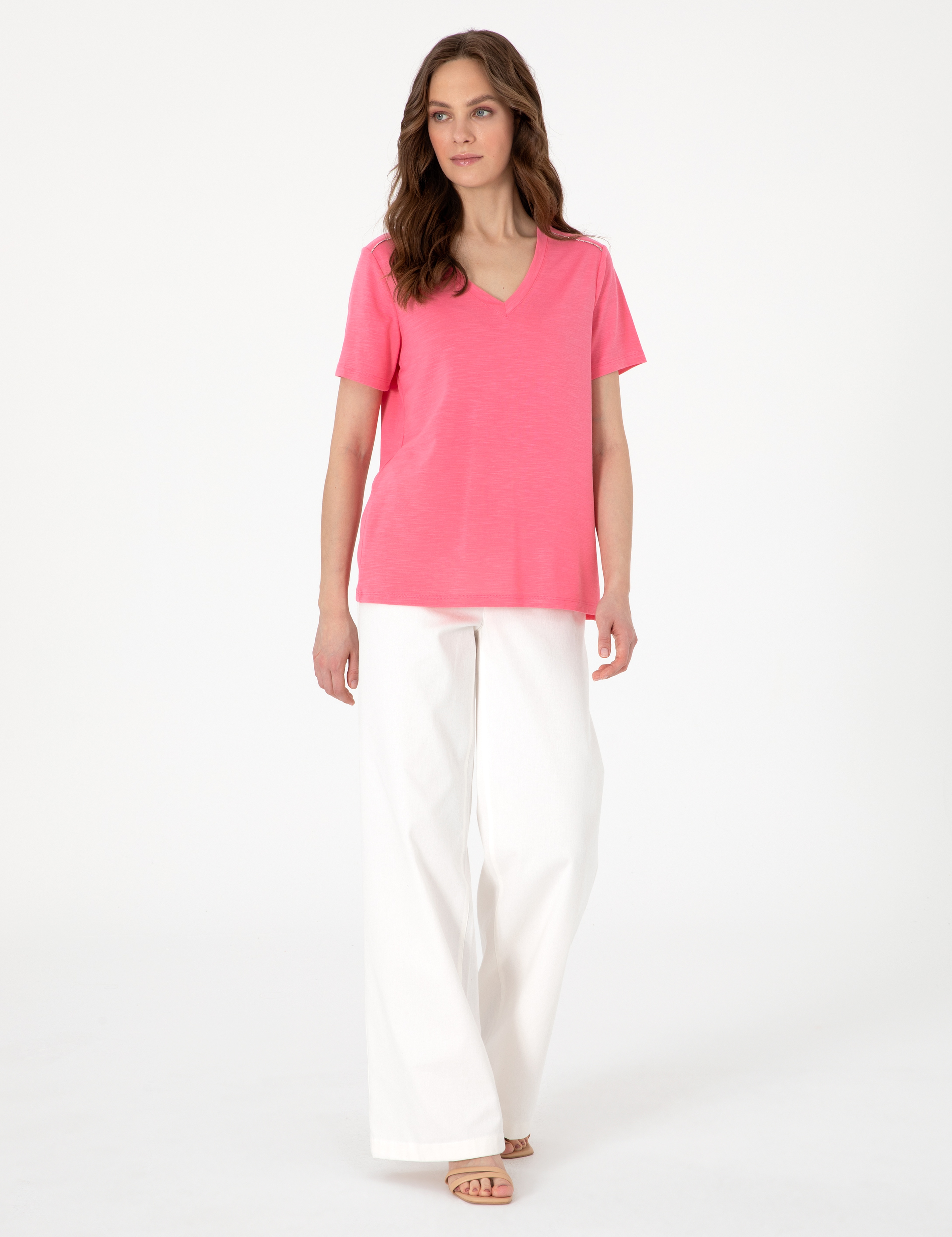 Pembe Regular Fit Tişört - Image 3
