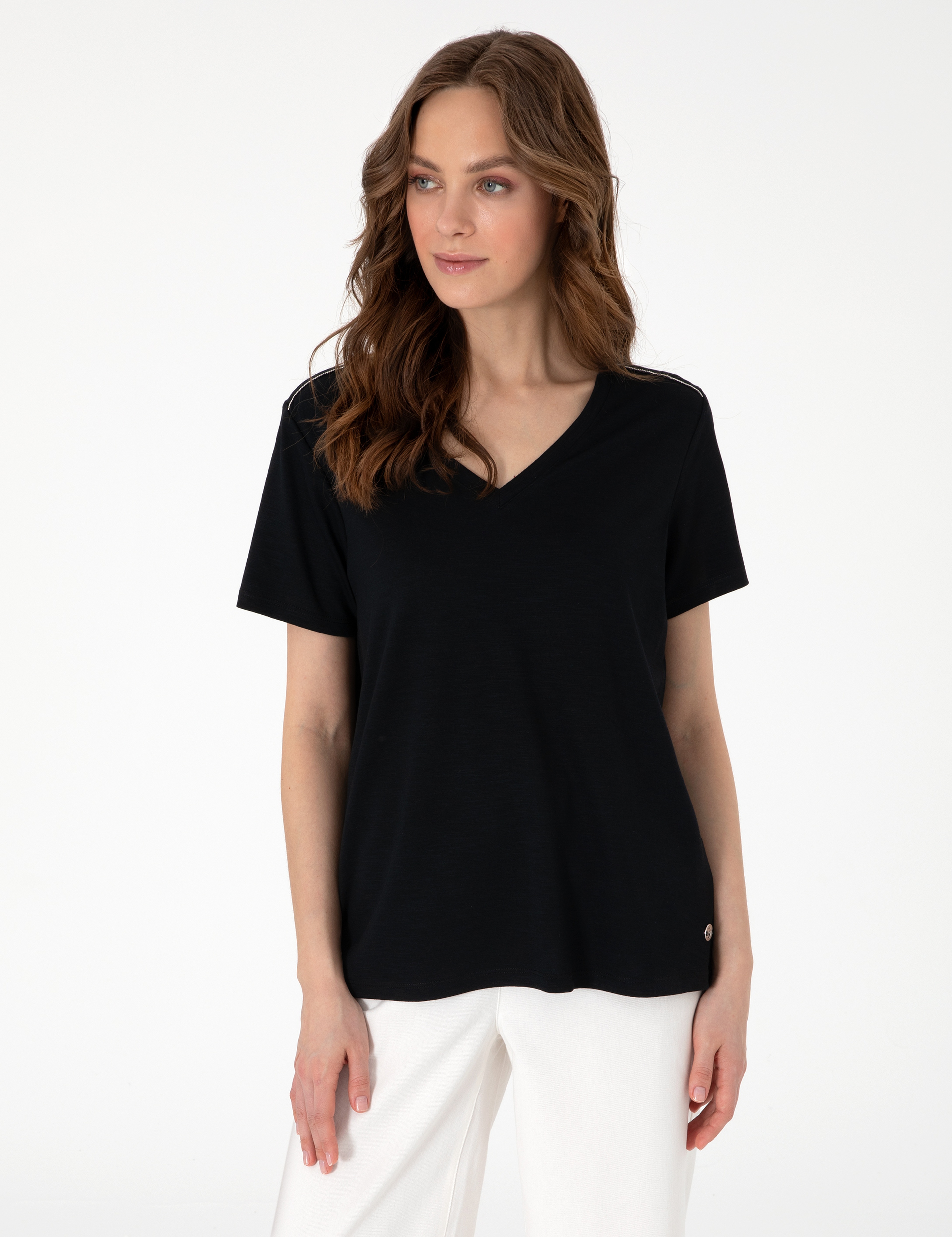 Siyah Regular Fit Tişört - Image 3