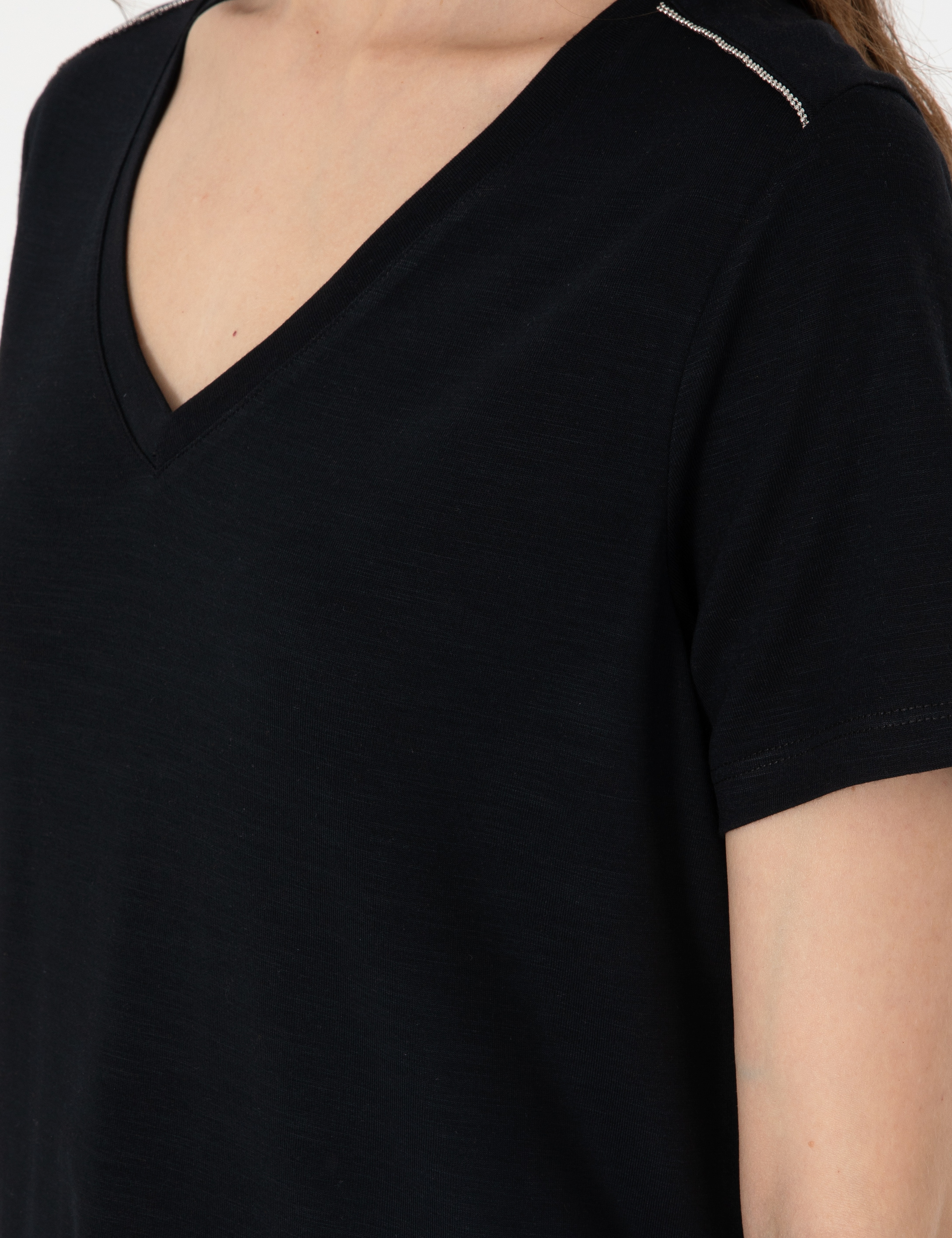 Siyah Regular Fit Tişört - Image 7