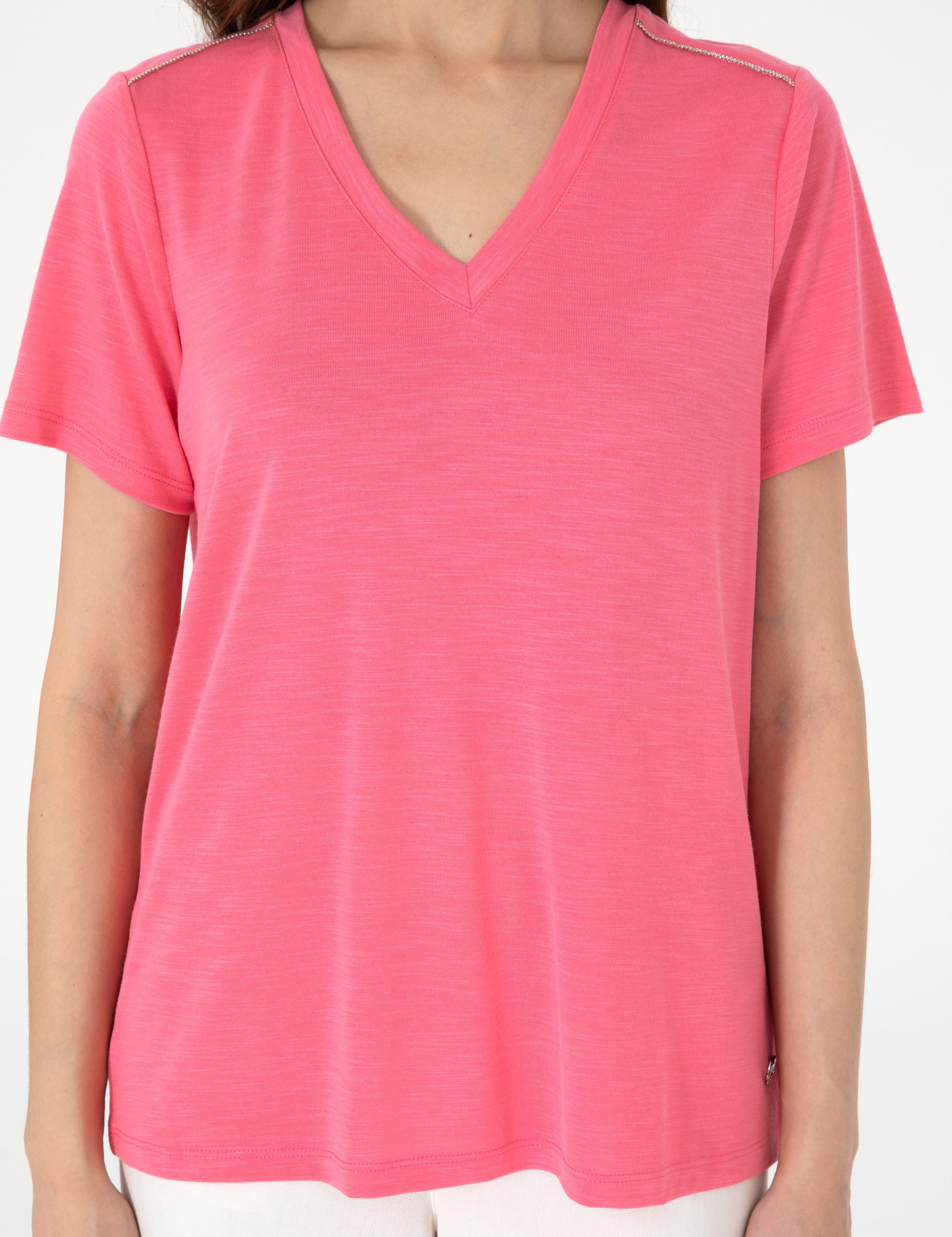 Pembe Regular Fit Tişört - Image 5