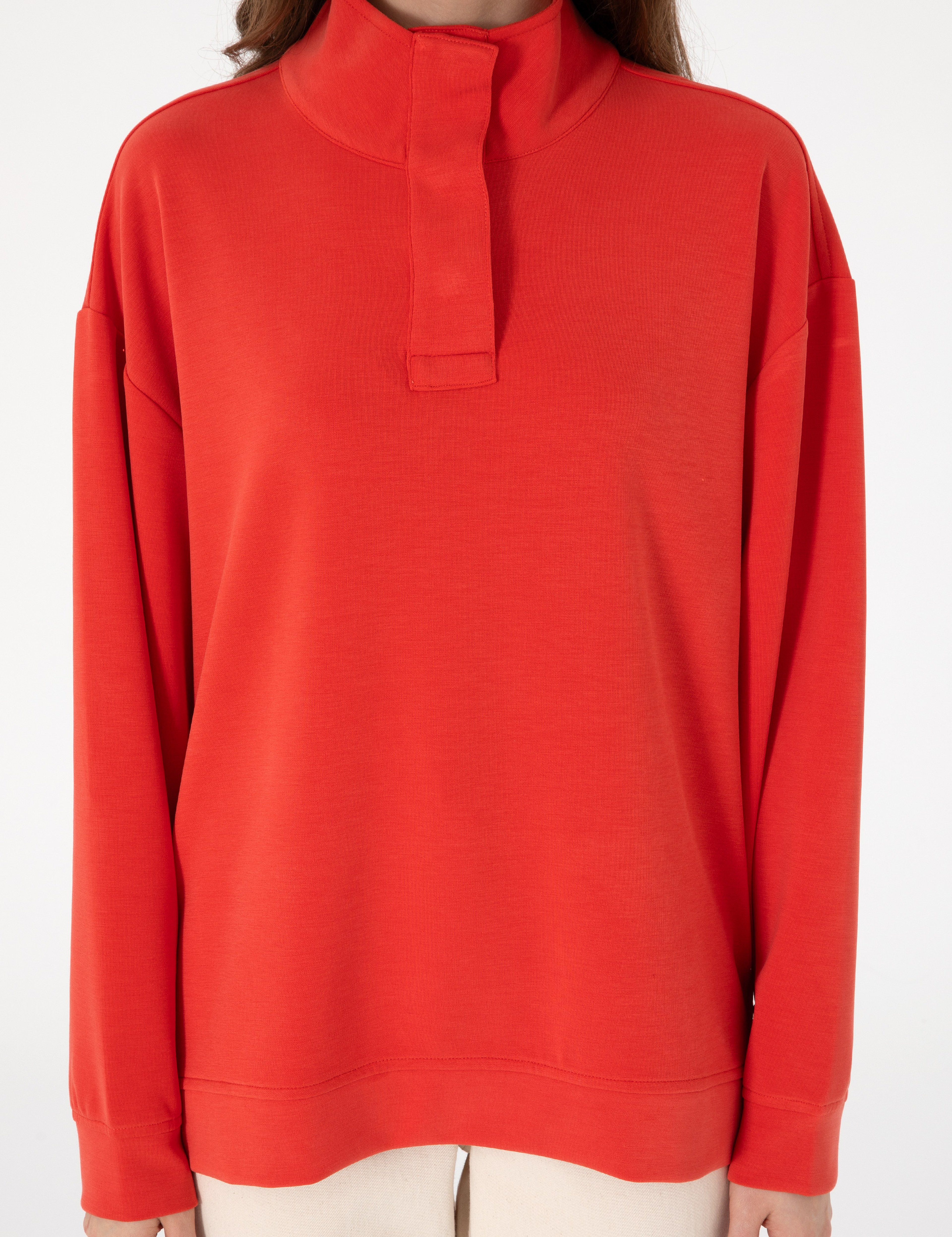 Kırmızı Comfort Fit Sweatshirt - Image 6