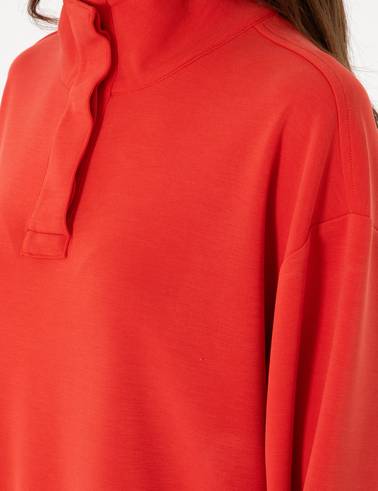 Kırmızı Comfort Fit Sweatshirt