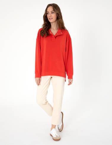 Kırmızı Comfort Fit Sweatshirt