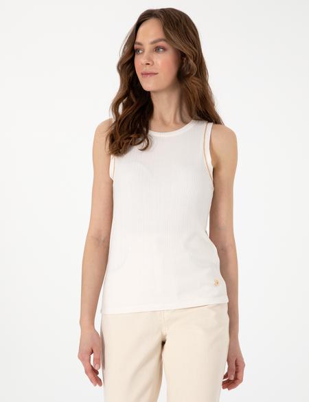 Ekru Ex. Slim Fit Örme Bluz - 50301485062