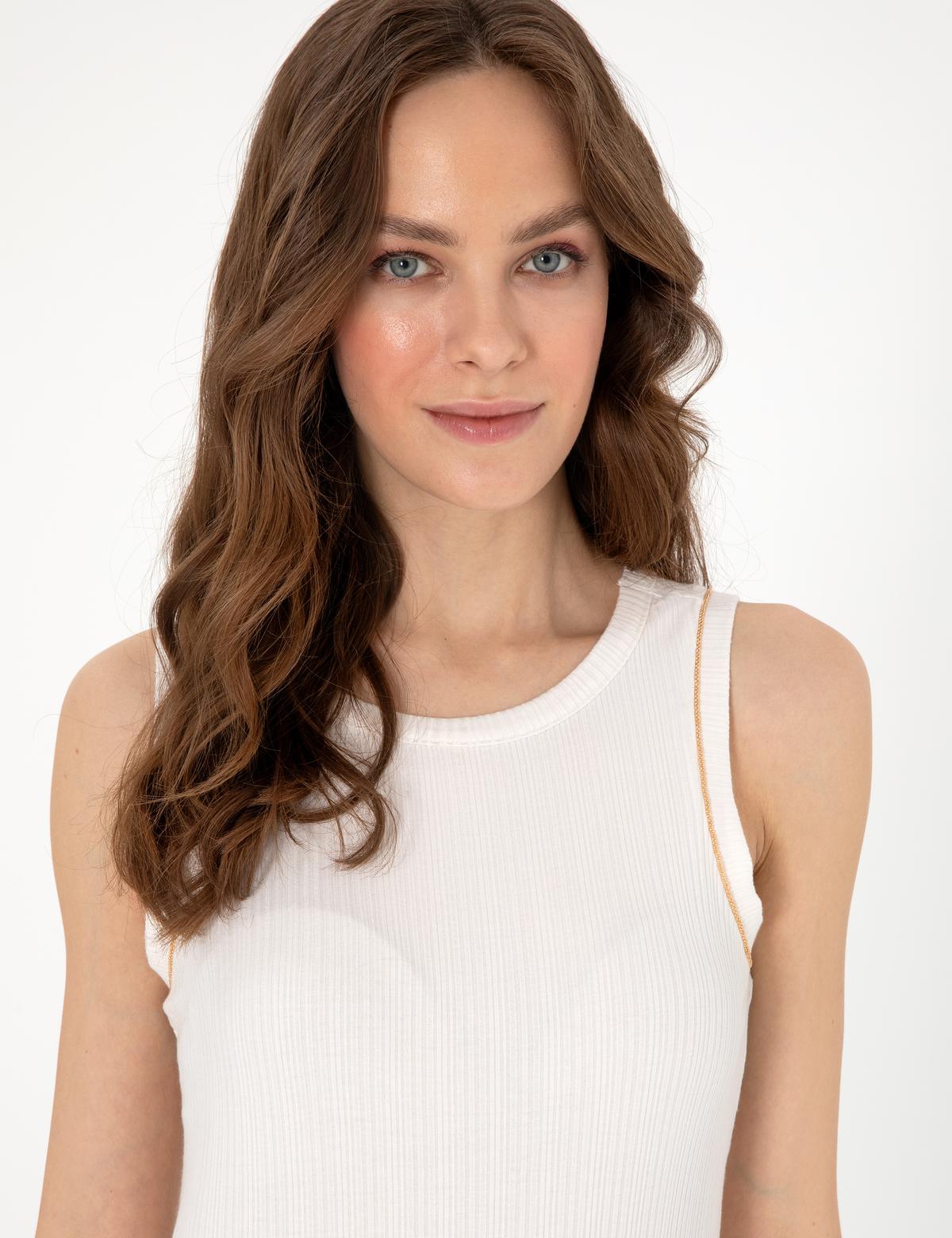 Ekru Ex. Slim Fit Örme Bluz - 50301485062