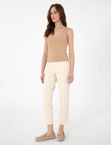 Bej Extra Slim Fit Örme Bluz