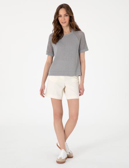 Gri Regular Fit Triko Tişört - 50306873013