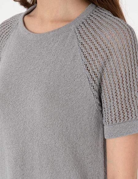 Gri Regular Fit Triko Tişört - 50306873013