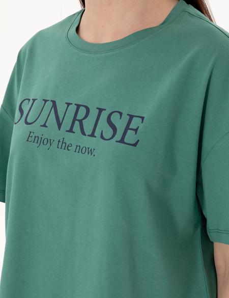 Yeşil Regular Fit Tişört - 50305748037