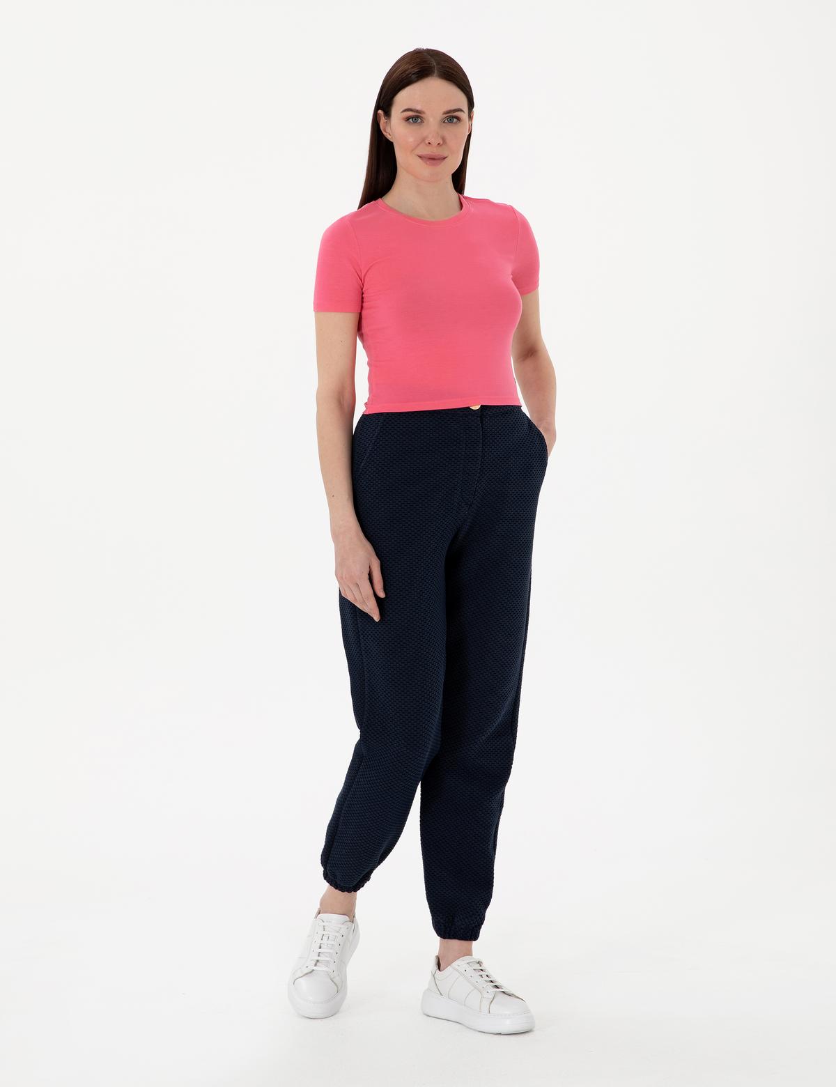 Pembe Regular Fit Crop Tişört - 50306945052