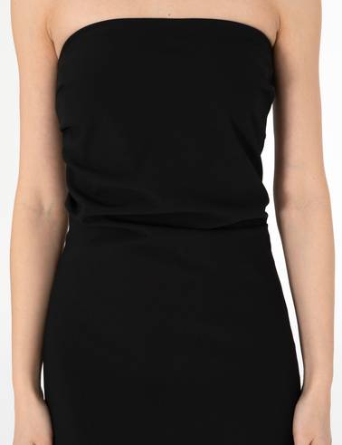 Siyah Slim Fit Dokuma Elbise