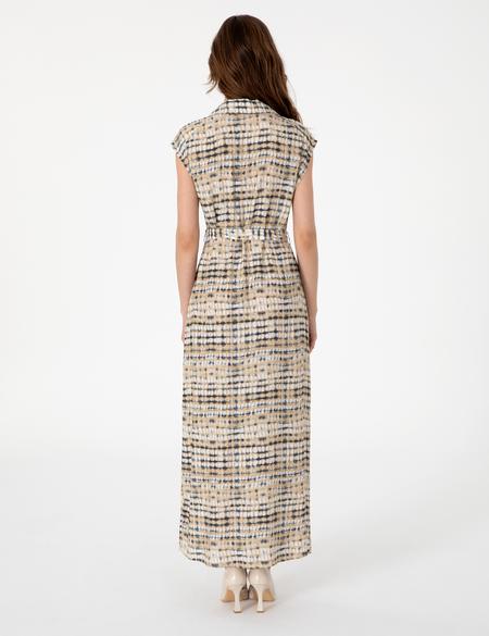 Bej Regular Fit Dokuma Elbise - 50306975004