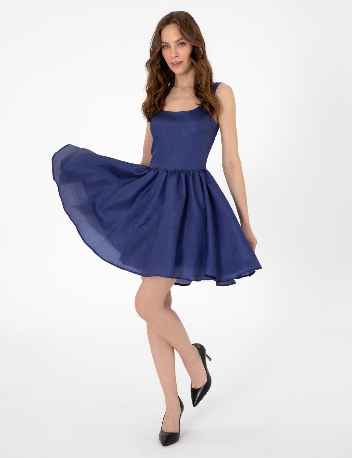 İndigo Dokuma Elbise