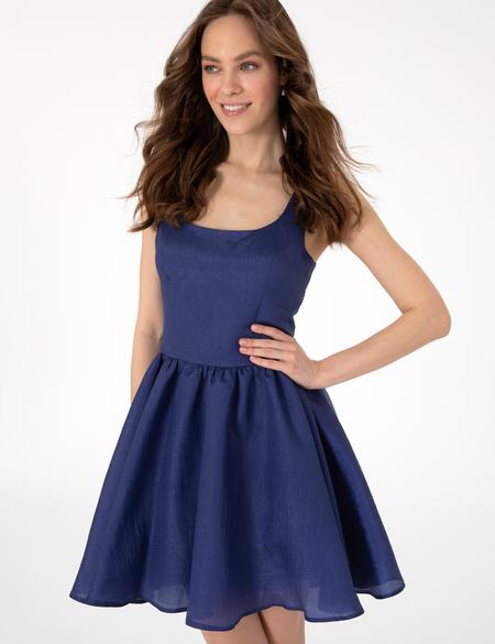 İndigo Dokuma Elbise - 50309407012