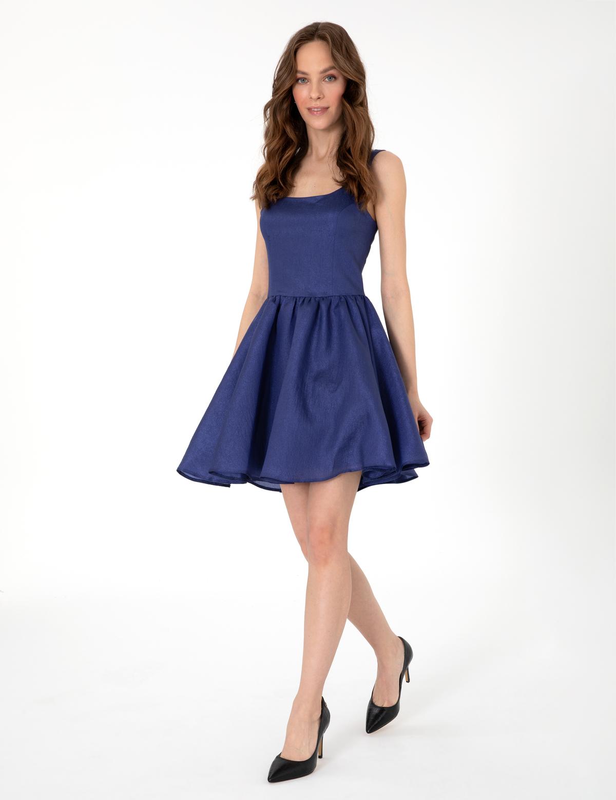 İndigo Dokuma Elbise - 50309407012