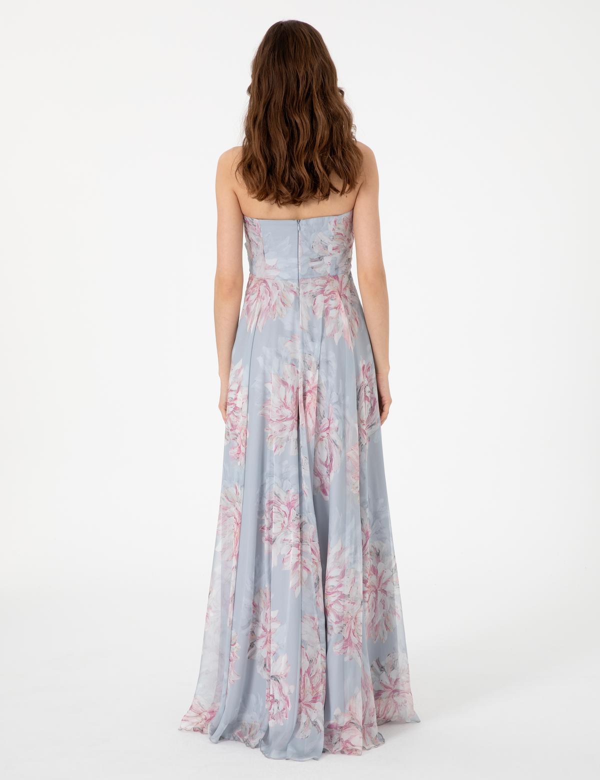 Gri Regular Fit Desenli Elbise - 50309397003