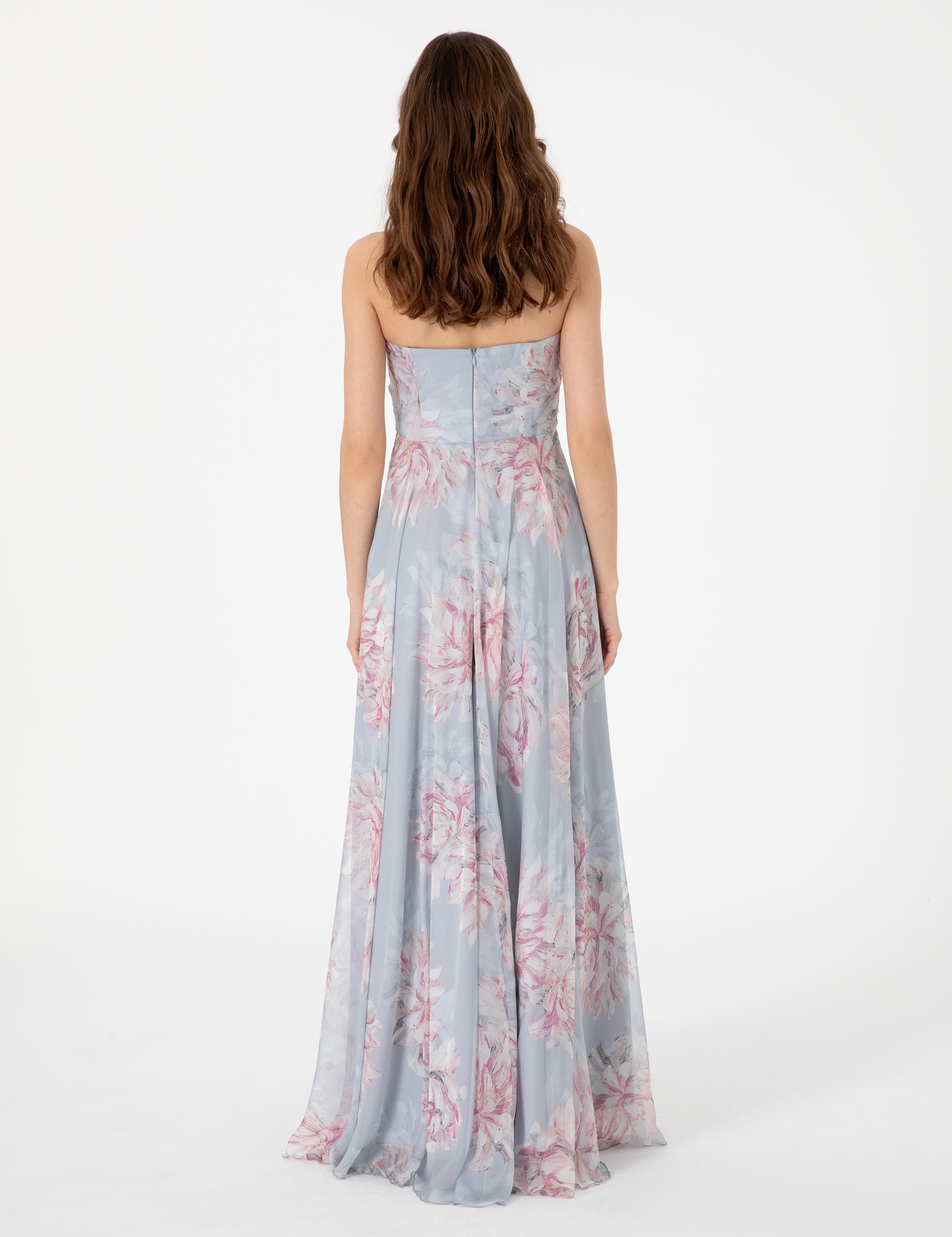 Gri Regular Fit Desenli Elbise - Image 5