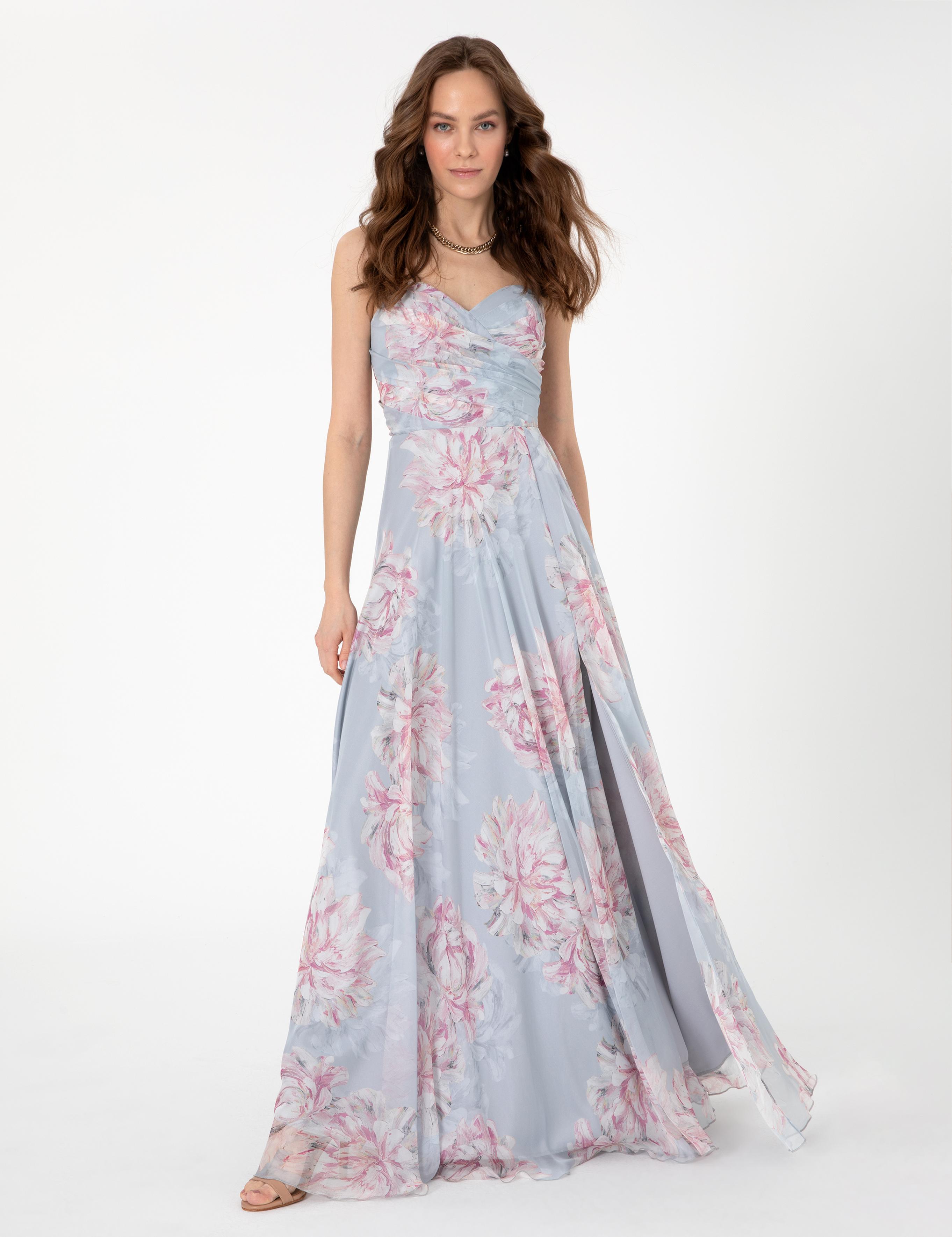 Gri Regular Fit Desenli Elbise